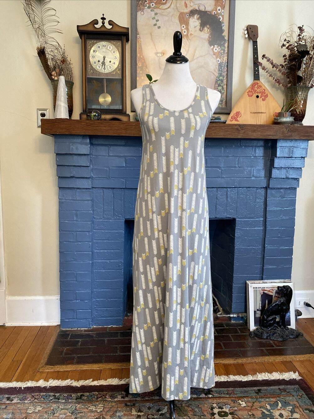 Synergy XS Organic Clothing Cotton Knit Dress T shirt Dress Maxi Boho Arrow‎